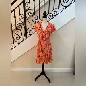 Gibbon Latimer linen blend ruffle wrap dress!